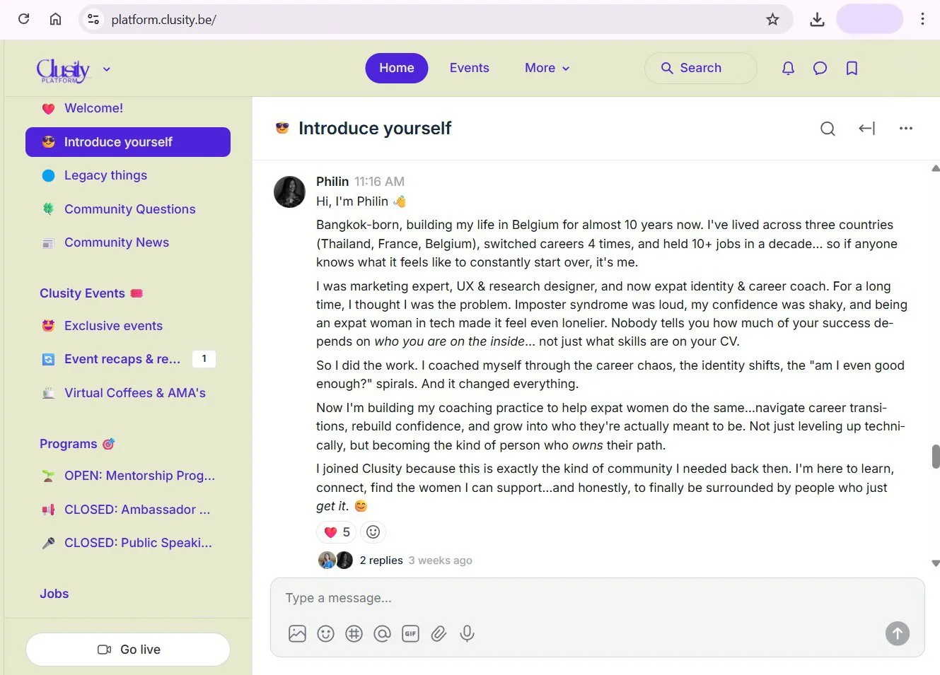 Did you know Clusity has a vibrant community platform? 🚀

Curious about what it looks like and how you can get involved with our growing network of nearly 4,000 members? We host a variety of forums where members can share their stories and experienc