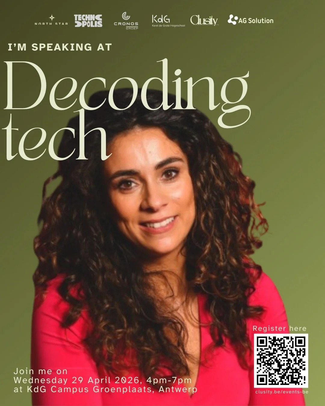🎤 Meet our speakers for Decoding Tech!
We&rsquo;re excited to welcome our inspiring voices at Decoding Tech, an event organised by Karel de Grote Hogeschool and Clusity to celebrate International Girls in ICT Day and hashtag#WomenInSTEM 

Get ready 