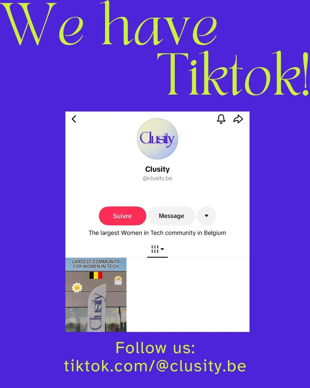 Psst&hellip; we just dropped a TikTok 👀✨ Follow us for more vibes 💅🏻
tiktok.com/@clusity.be