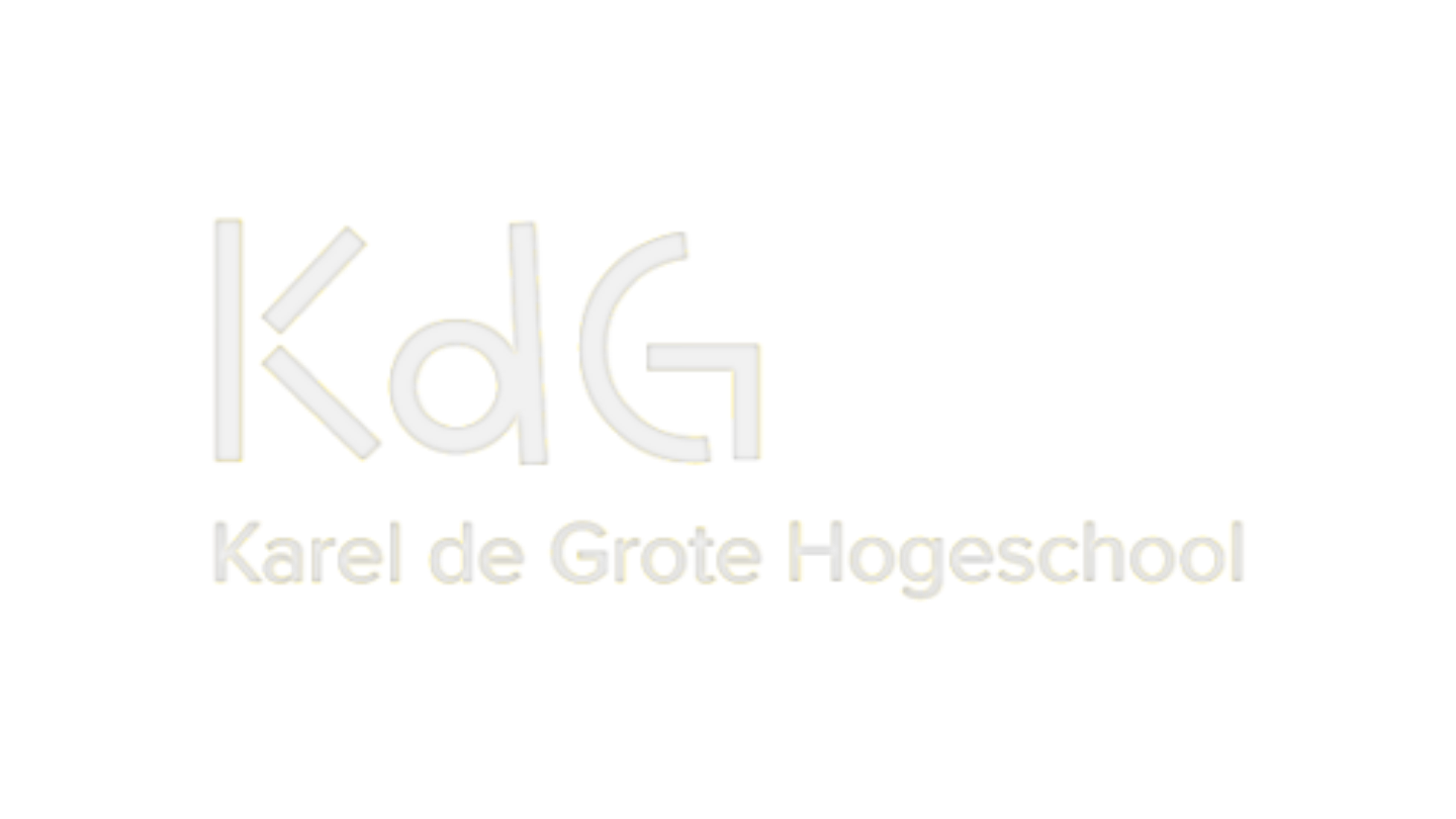 Logo of Kate de Grote Hogeschool with colored geometric shapes and the name in Dutch.