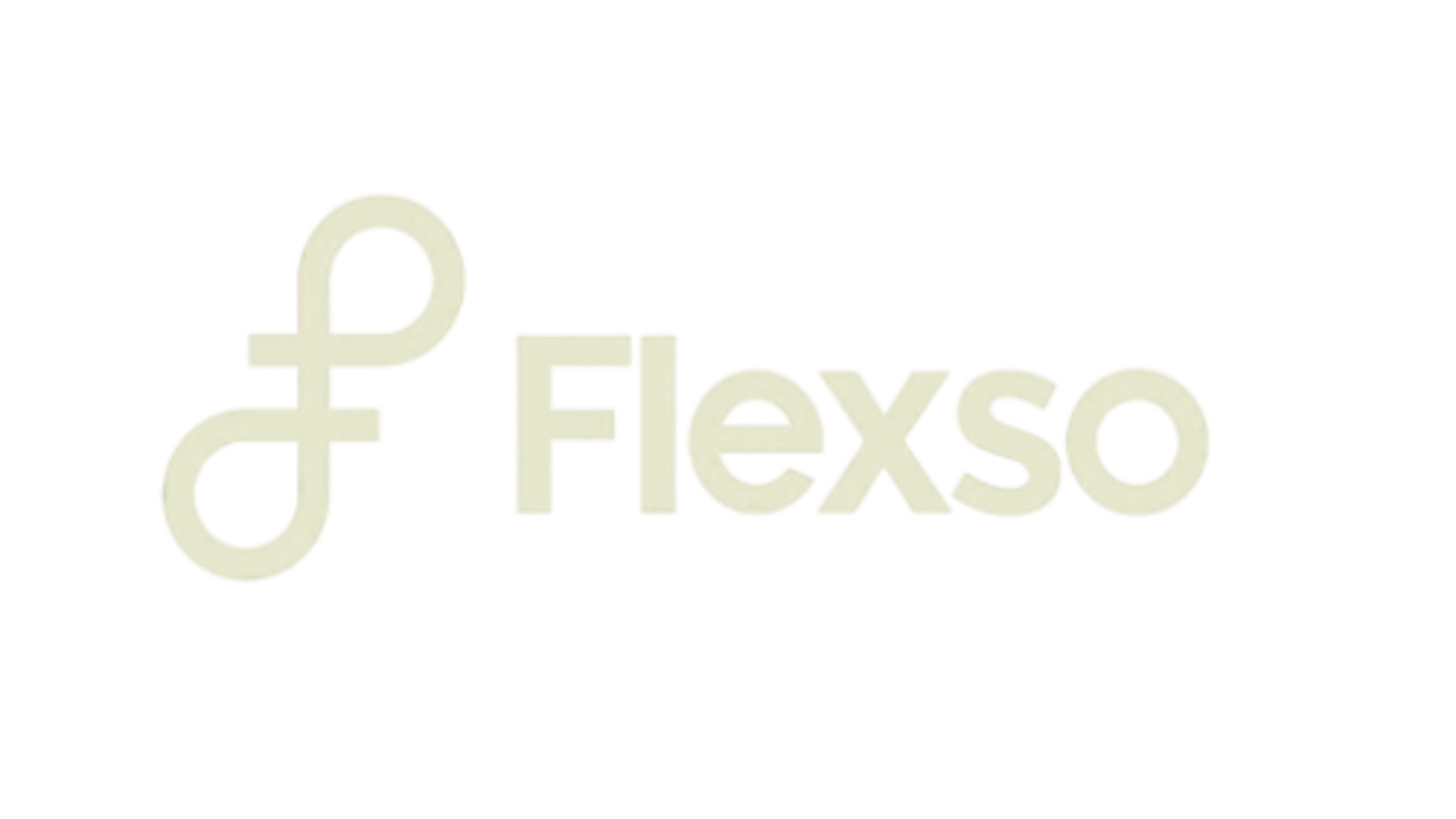 Flexto logo with a stylized 'f' and the word 'Flexto' in 3D white letters.