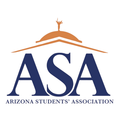 Logo for the Arizona Students' Association featuring a stylized dome with a tree on top and the abbreviation 'ASA'.
