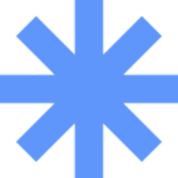 Blue snowflake icon on black background.