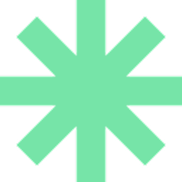 Mint green asterisk symbol on transparent background.