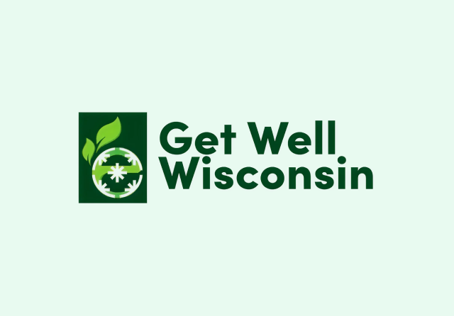 Get Well Wisconsin logo with a green leaf and a medical symbol inside a circle