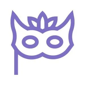 Mask illustration representing a photo booth prop.