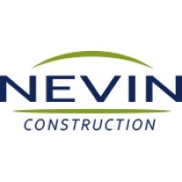 Nevin Construction logo with green arc and blue text