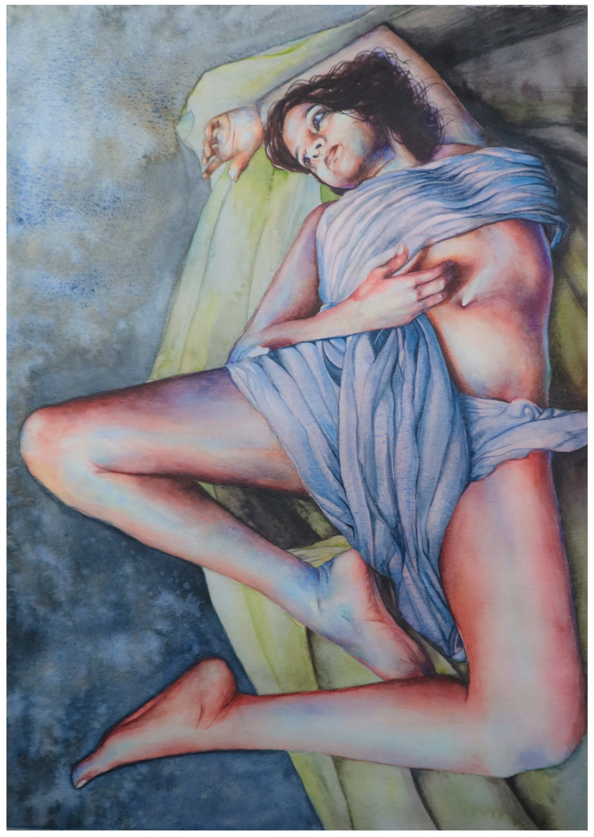 Wrapped in Silence
Watercolor on paper — 30 × 42 cm
Status: Available