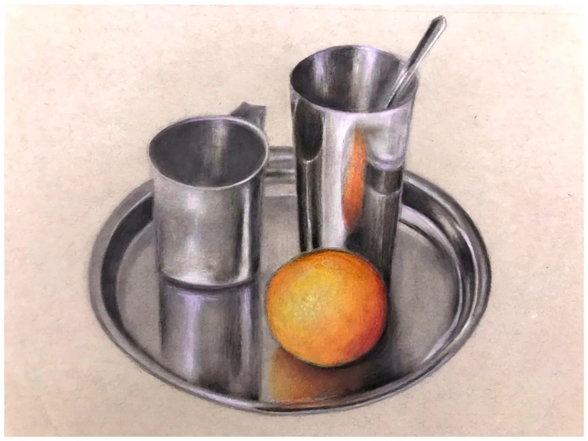 Still Life Study
Charcoal on paper — 30 × 42 cm
Status: Available