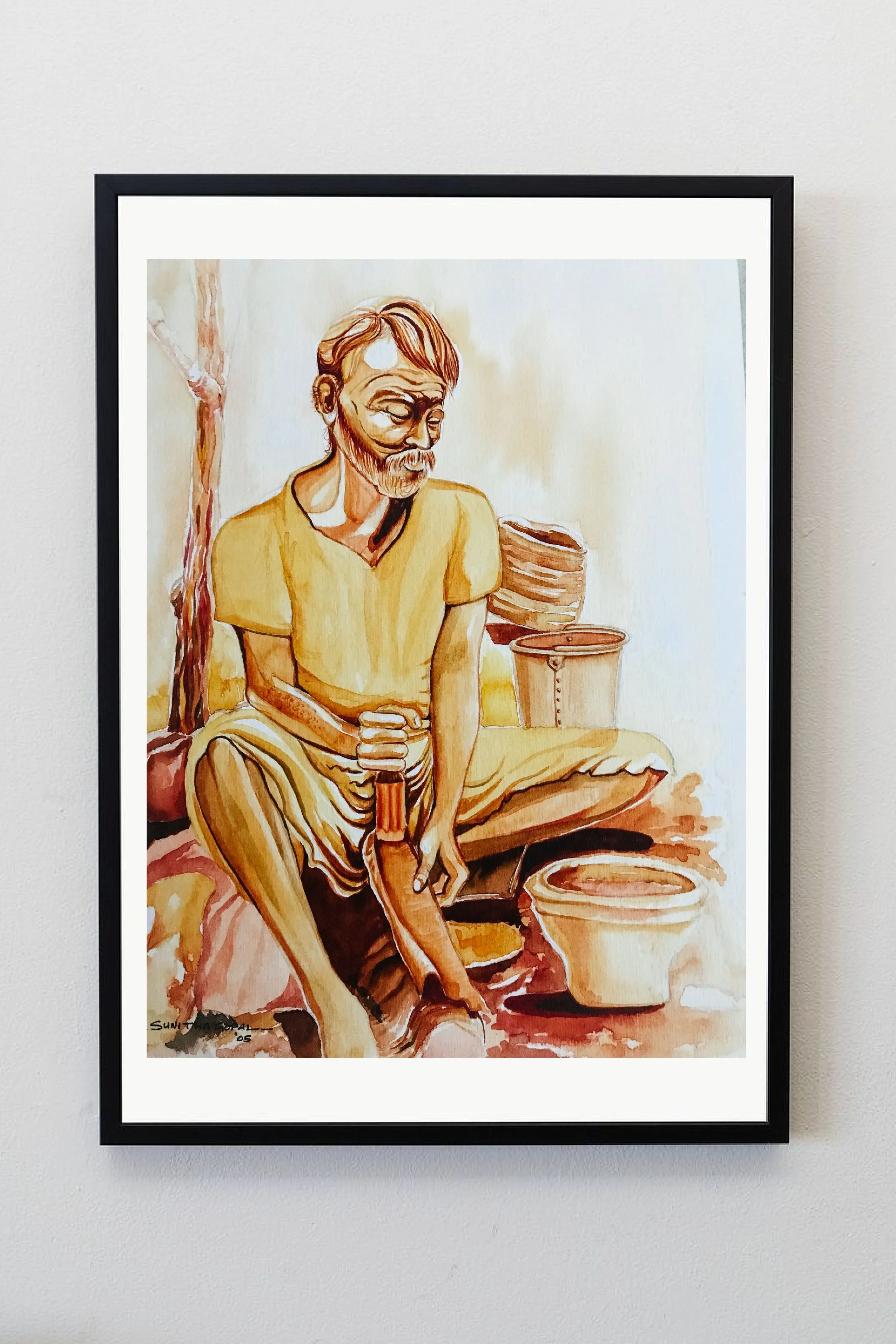 The Basket Maker
Watercolor on paper — 30 × 40 cm
Status: Available