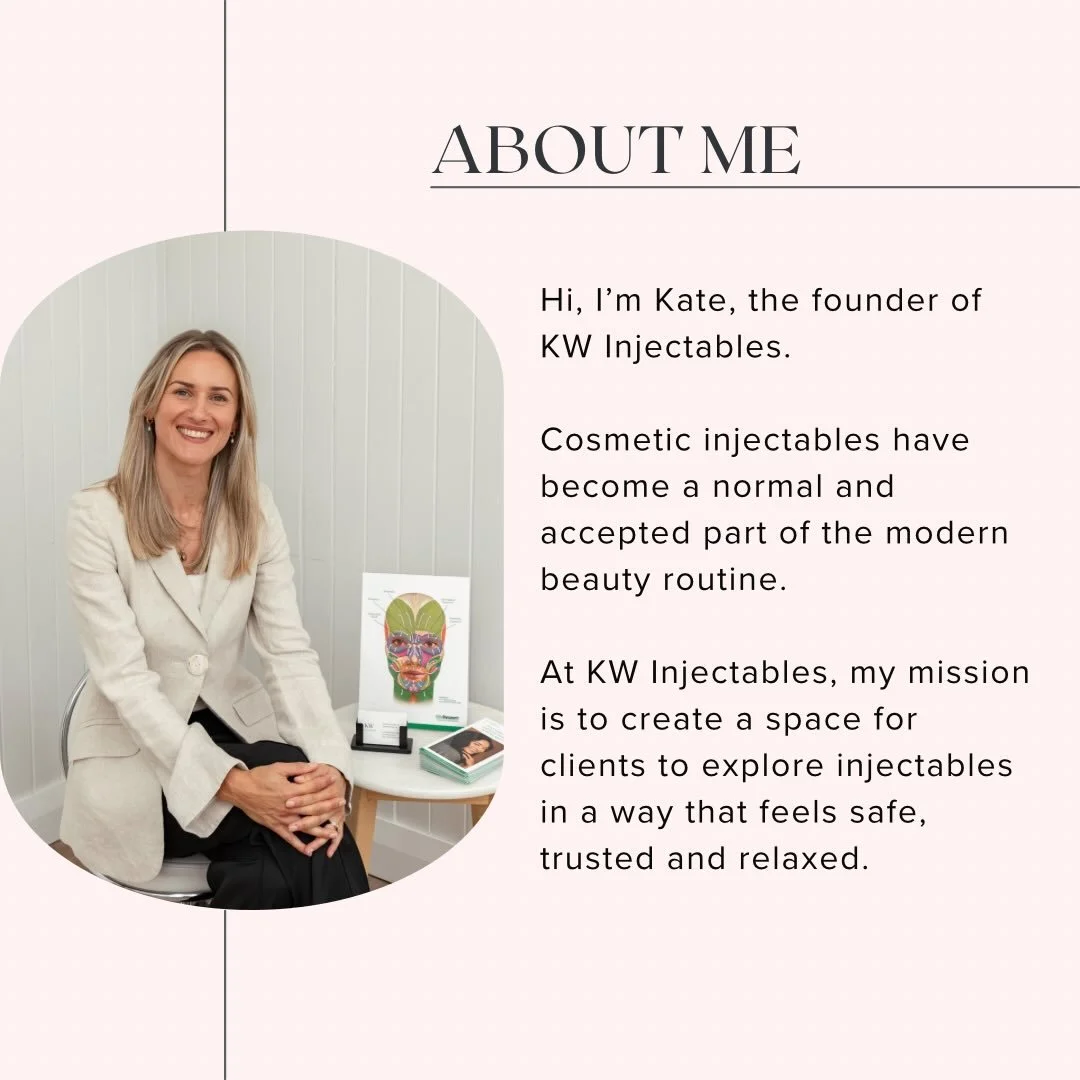 Hello 👋🏼 from Kate, the founder of KW Injectables. If you&rsquo;re new here, welcome! 

If you have been thinking about antiwrinkle treatment, or have any questions, book your complimentary consult at www.kwinjectables.com ❣️