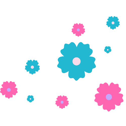 Illustration of various pink and blue bacteria or virus cells floating in space.