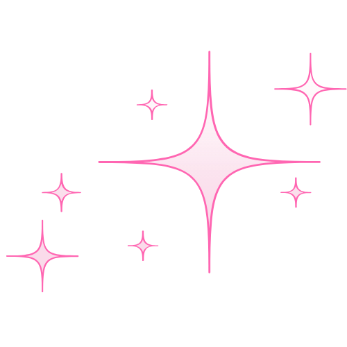 Pink sparkle stars on a blank background