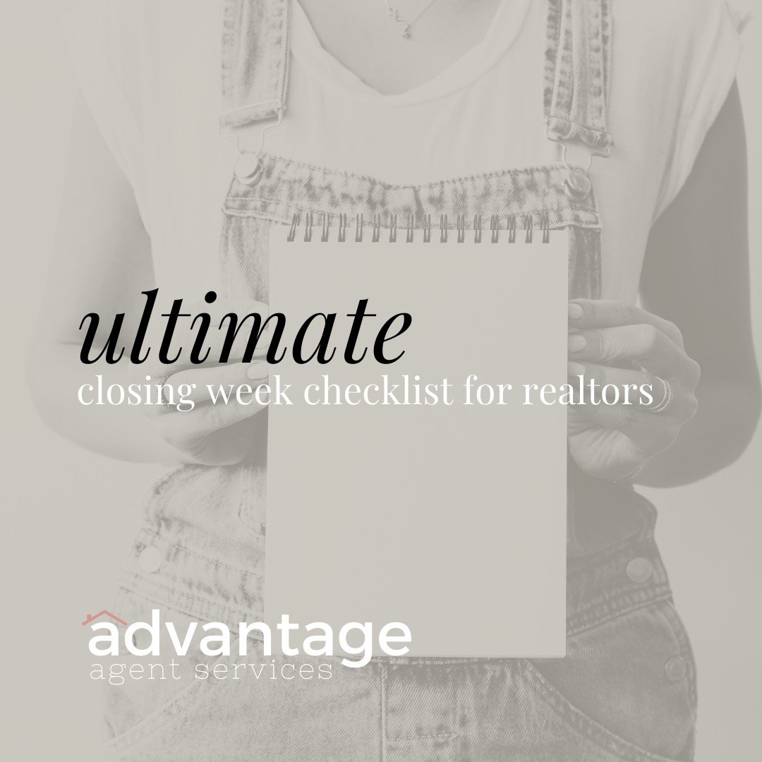 Hire us, Advantage Agent Services, so you don't have to worry about the checklists 👏🏻

As always - your 1️⃣st deal is $95!

#michiganrealtors #transactioncoordinator #mirealestate #contracttoclose #admin