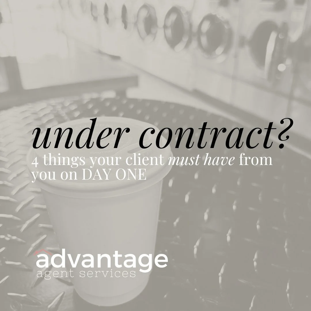 Once you&rsquo;re under contract, there are a few non-negotiables that should be done...every single time.

Here&rsquo;s a simple day 1 checklist our team always does:

- All contacts, contact info, important dates, and important numbers organized fo