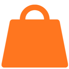 A simple orange shopping bag icon