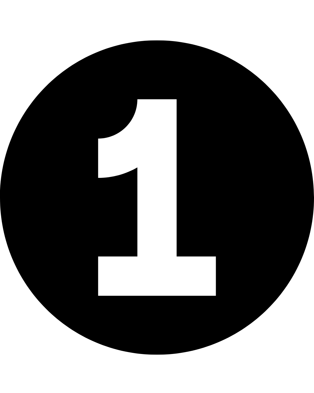 Number one inside a black circle