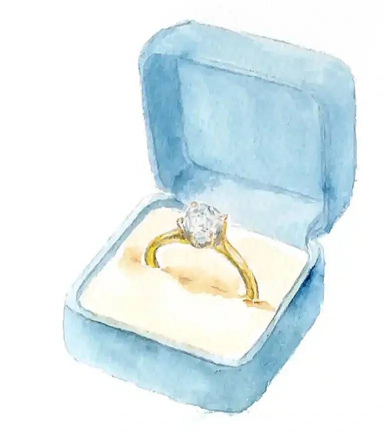 Watercolor Engagement Ring