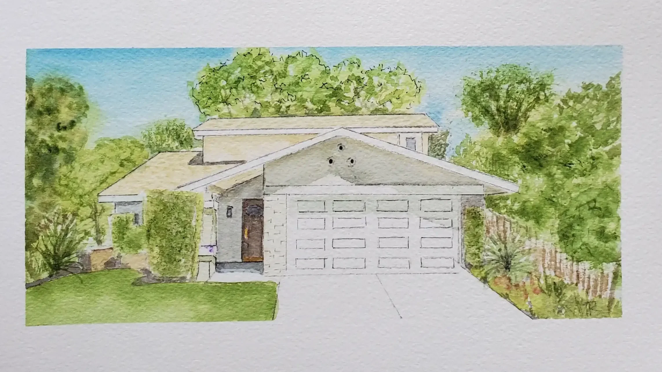 Watercolor Home Portrait - adorable