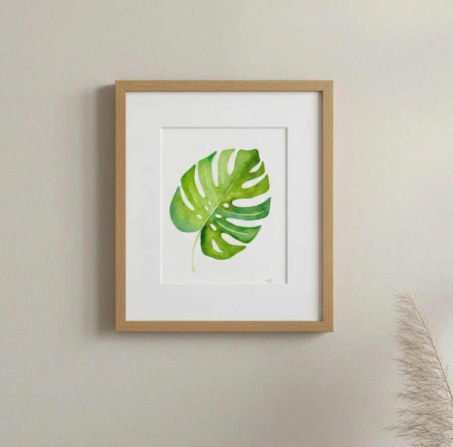 Monstera Leaf — Watercolor Print