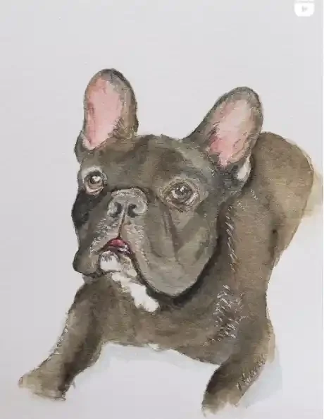 Watercolor French Bulldog