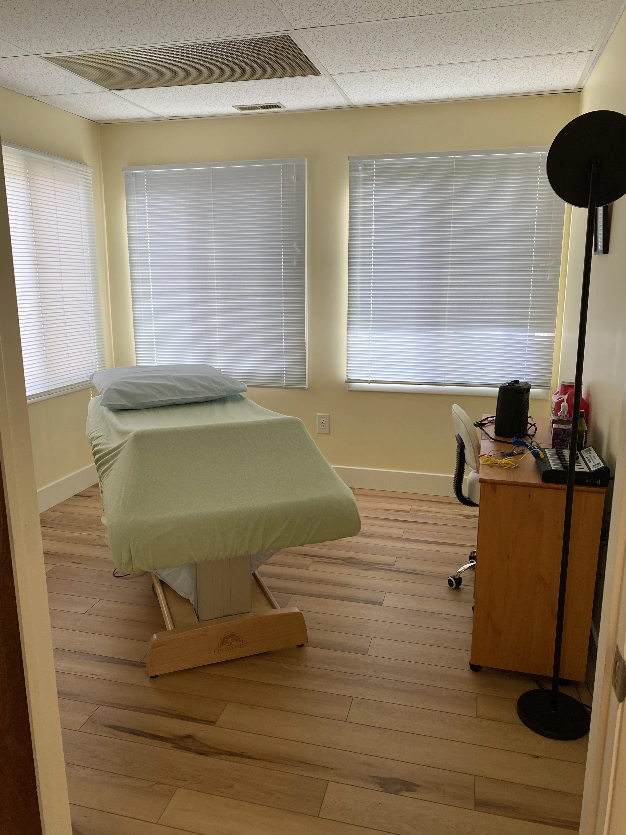  Our 3 treatment rooms each have a name. This first room is called "Happiness." 