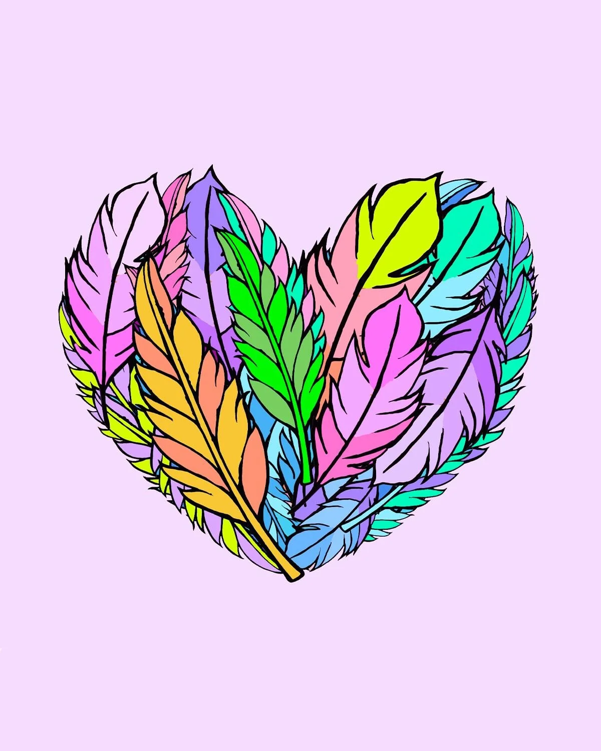 A little softness, a lot of color 💜🌈✨
Feathers shaped like love, layered with all the feelings we carry.

#katieconleyart #surfacepattern #colorfuldesign #papergoods #artlicensing