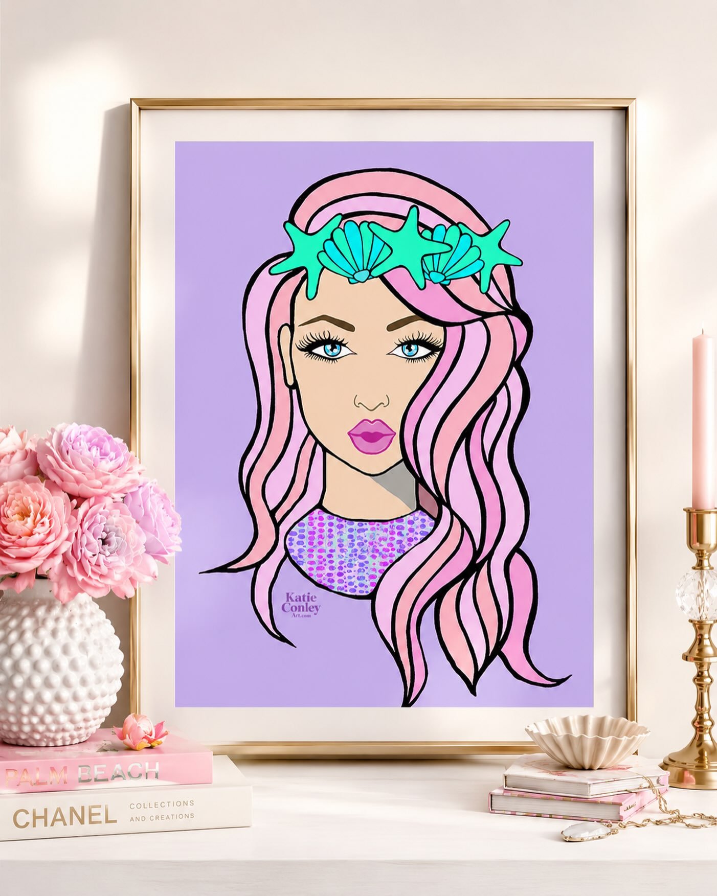 Pretty in pink&hellip; with a splash of seafoam. ✨🩷💜🐚✨

This coastal beauty is part of my Seaside Social Club collection&mdash;a playful mix of beach treasures, bold color, and a little Palm Beach glamour. Designed with versatility in mind, this a
