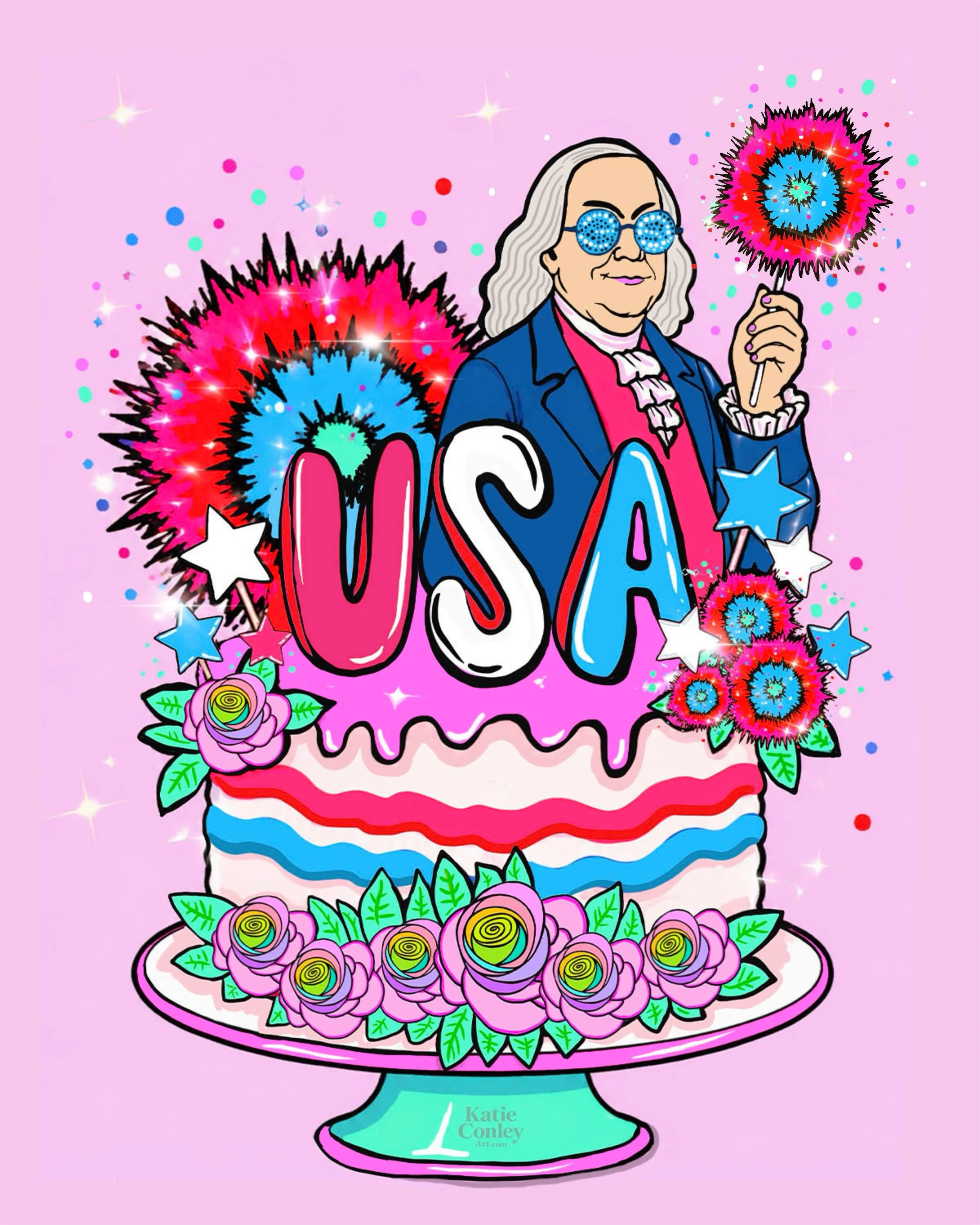 Happy 250th, USA! 🇺🇸✨

A little history, a lot of sparkle. 💖 I couldn&rsquo;t resist celebrating America&rsquo;s birthday with bubble letters, glam fireworks, flowers, and a Ben Franklin makeover. 

Wishing everyone a safe, joy-filled Fourth of Ju