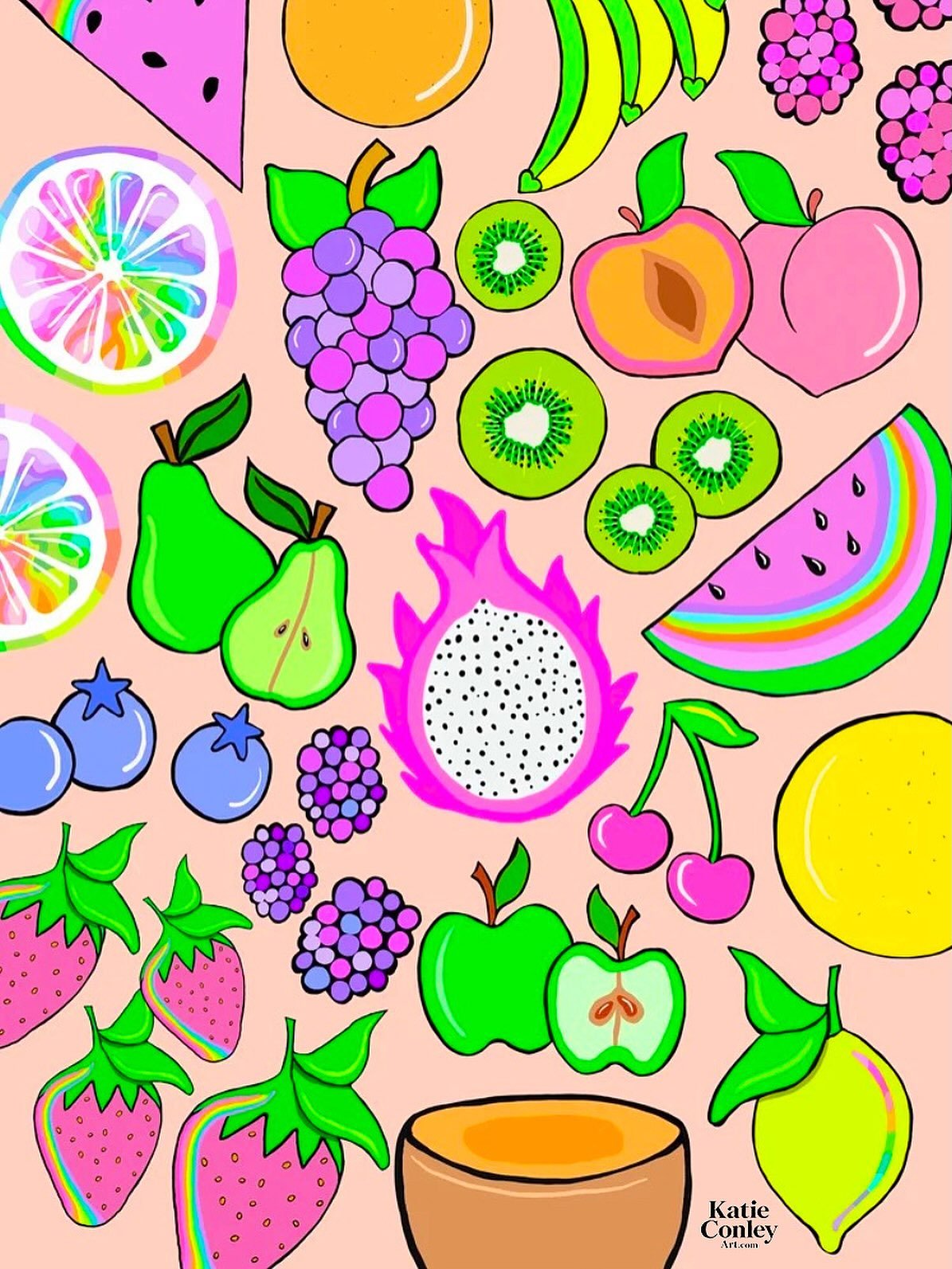 Fruit, but make it fabulous. 🌈🍉🍋✨

A little rainbow twist, a lot of happy color, and enough juicy inspiration to brighten any product. From citrus slices to dragon fruit, every illustration was hand-drawn to bring a fresh pop of joy.

#KatieConley