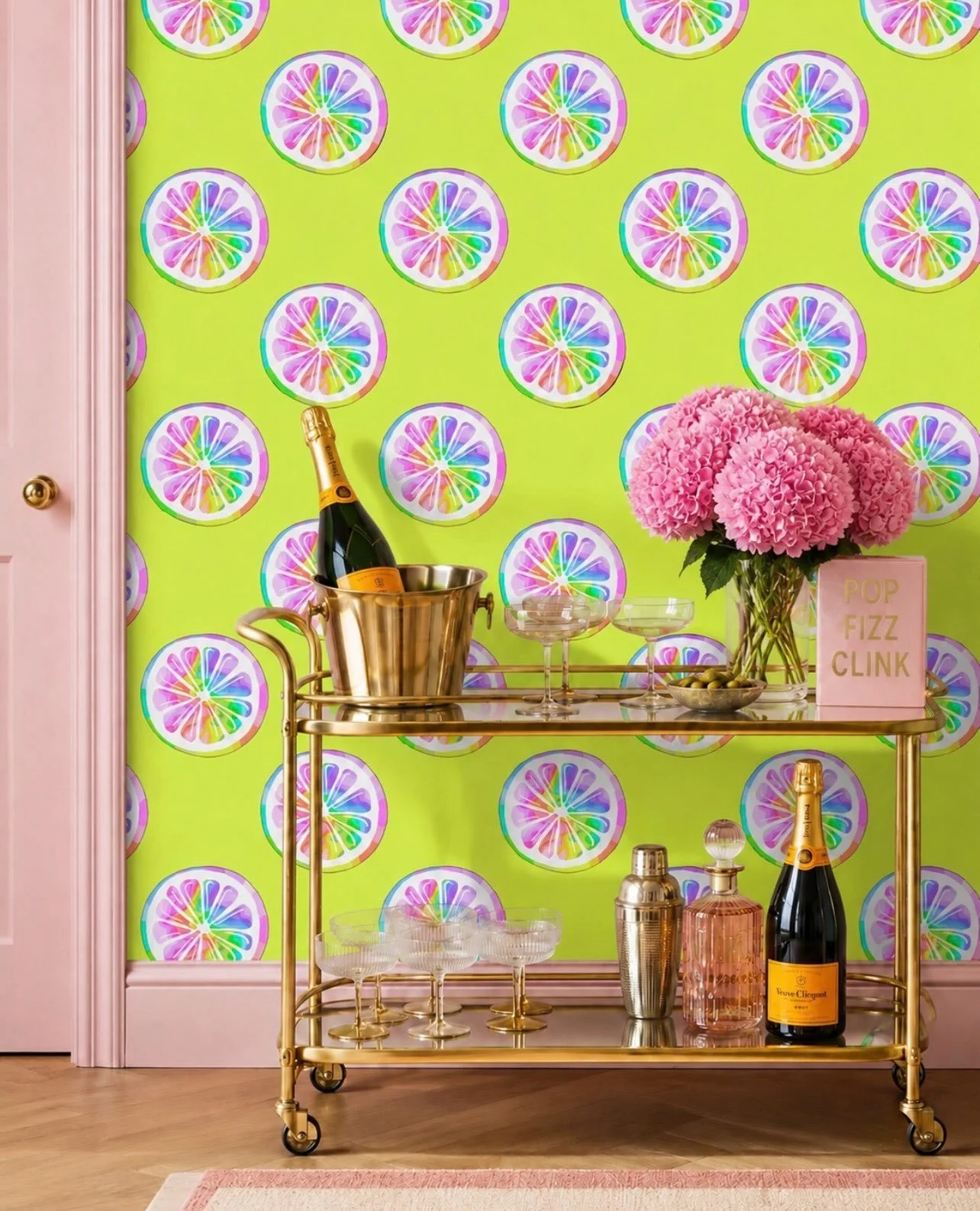 Champagne taste with a rainbow palette and a citrus state of mind.🥂🌈🍋 Here&rsquo;s to living life colorfully.✨

#KatieConleyArt #SurfacePatternDesign #WallpaperDesign #ArtLicensing #ColorfulHomeDecor
