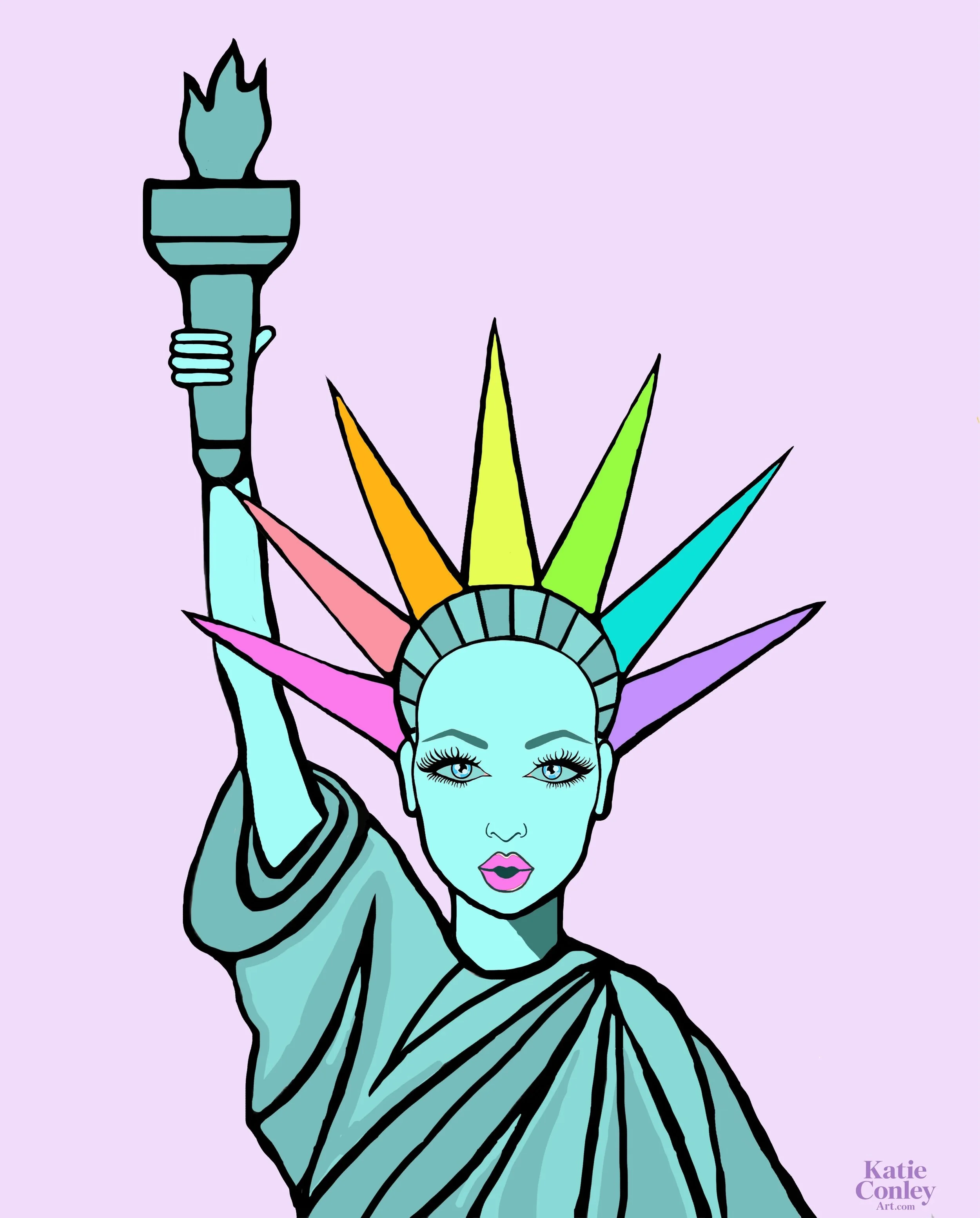 A little Lady Liberty&hellip; but make her rainbow. 🌈🗽✨

This has always been one of my favorite American icons, and I loved reimagining her through the colorful, playful lens of my Little Miss Rainbow collection. Designed to inspire tweens and gir