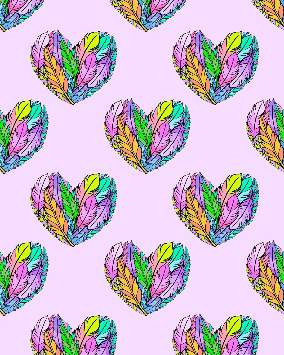 Some things are meant to be felt. 💗🌈✨

A heart made of feathers&hellip;..soft, colorful, whimsical, and full of a little KCA magic. Because love doesn&rsquo;t have to be one color. 💕🪶✨

#KatieConleyArt #SurfacePatternDesign #ColorfulArt #Maximali