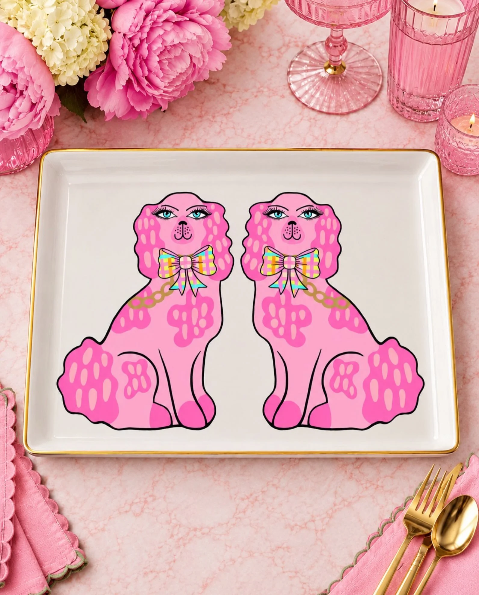 Pretty in pink &amp; perfectly posh 💕🐩✨

#KatieConleyArt #PoshPooches #SurfacePatternDesign #ArtLicensing #Illustration