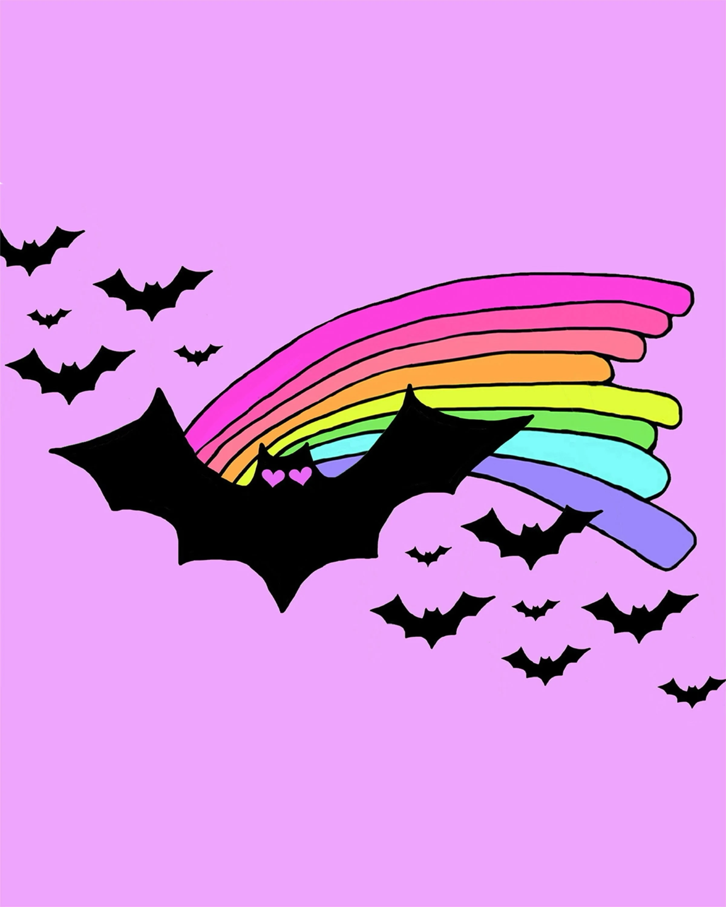A little spooky, a lot of colorful! 🦇🌈💖

#KatieConleyArt #ColorfulHalloween #SpookyCute #RainbowLover #MaximalistDecor HalloweenDecor ArtLicensing