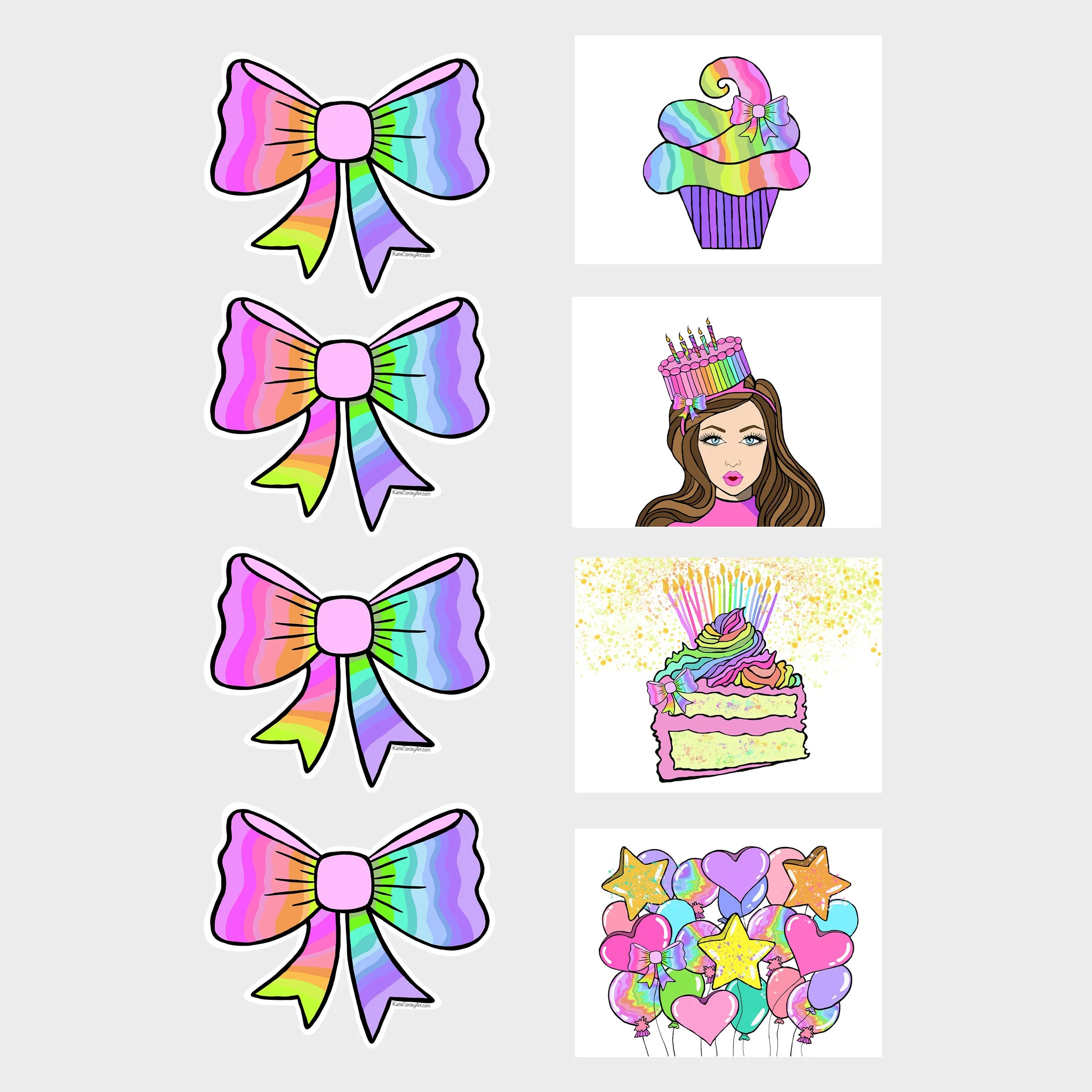 Card + Bow Topper (Four) Set: Boujee Birthday
