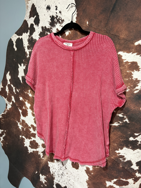Pink Waffle Tee