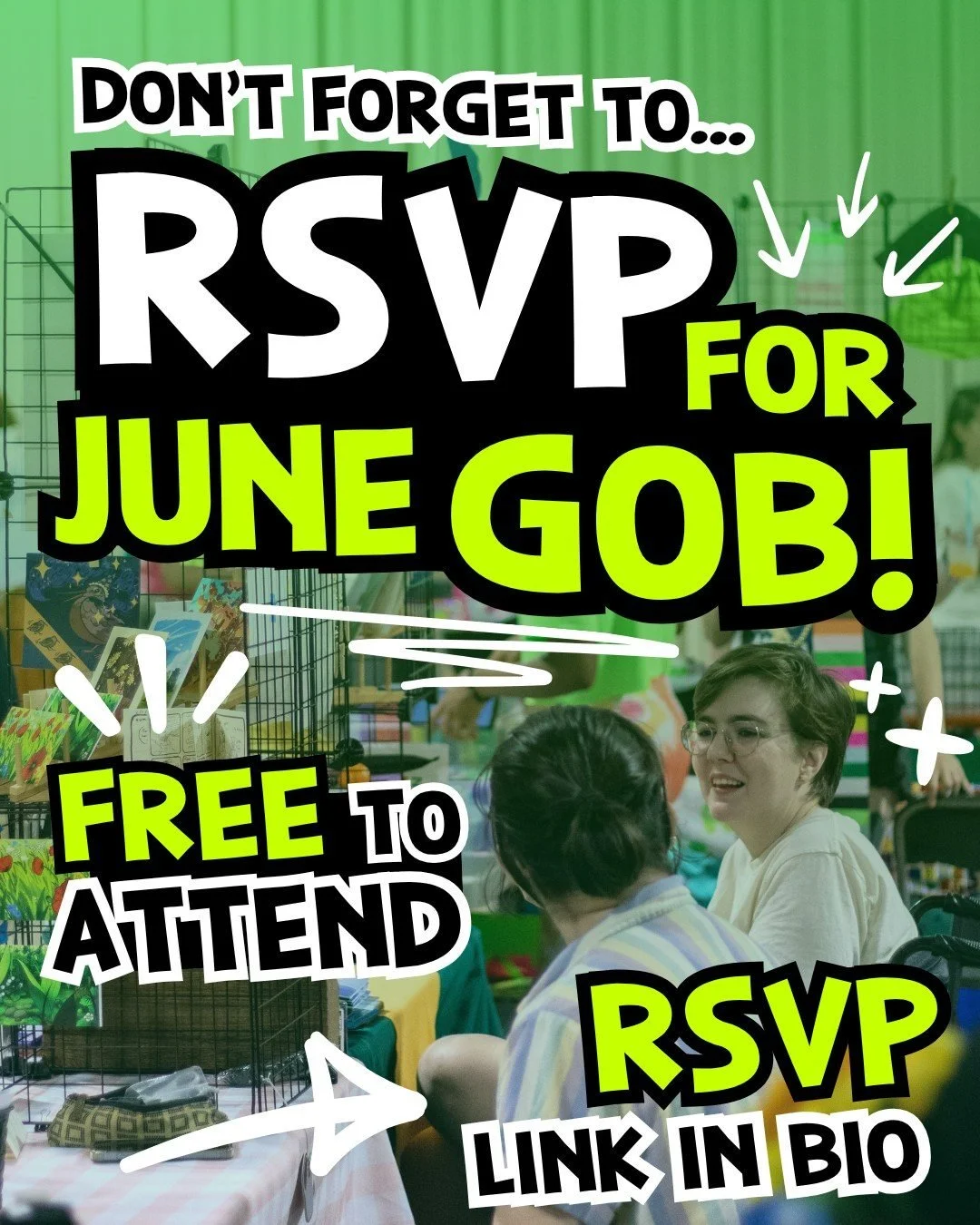 Our PRIDE Gob is SO CLOSE!!! This June 27th INSIDE UCF!! Have you RSVP&rsquo;d!? WELL YOU SHOULD!!! 🫵

Goblin Market is still FREE to attend but you GOTTA RSVP! Then you can easily join the market, and we get a good Goblin headcount! You HAVE TO hav