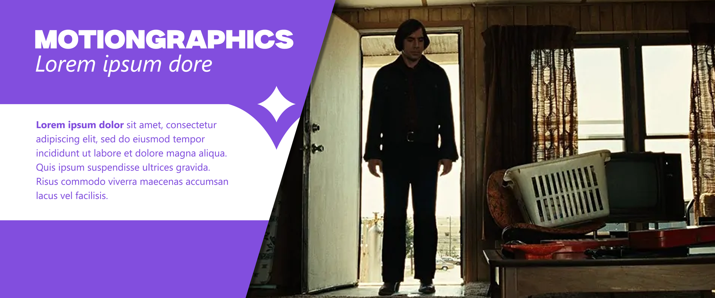 Una mujer en un interior de casa, con una televisión y otros objetos, en un ambiente con paredes de madera y ventanas con cortinas de encaje, en un momento de ingreso o salida por la puerta principal