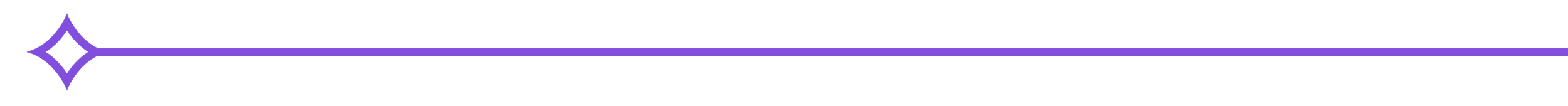 Una línea decorativa con un diseño de diamante en color morado en la esquina superior izquierda