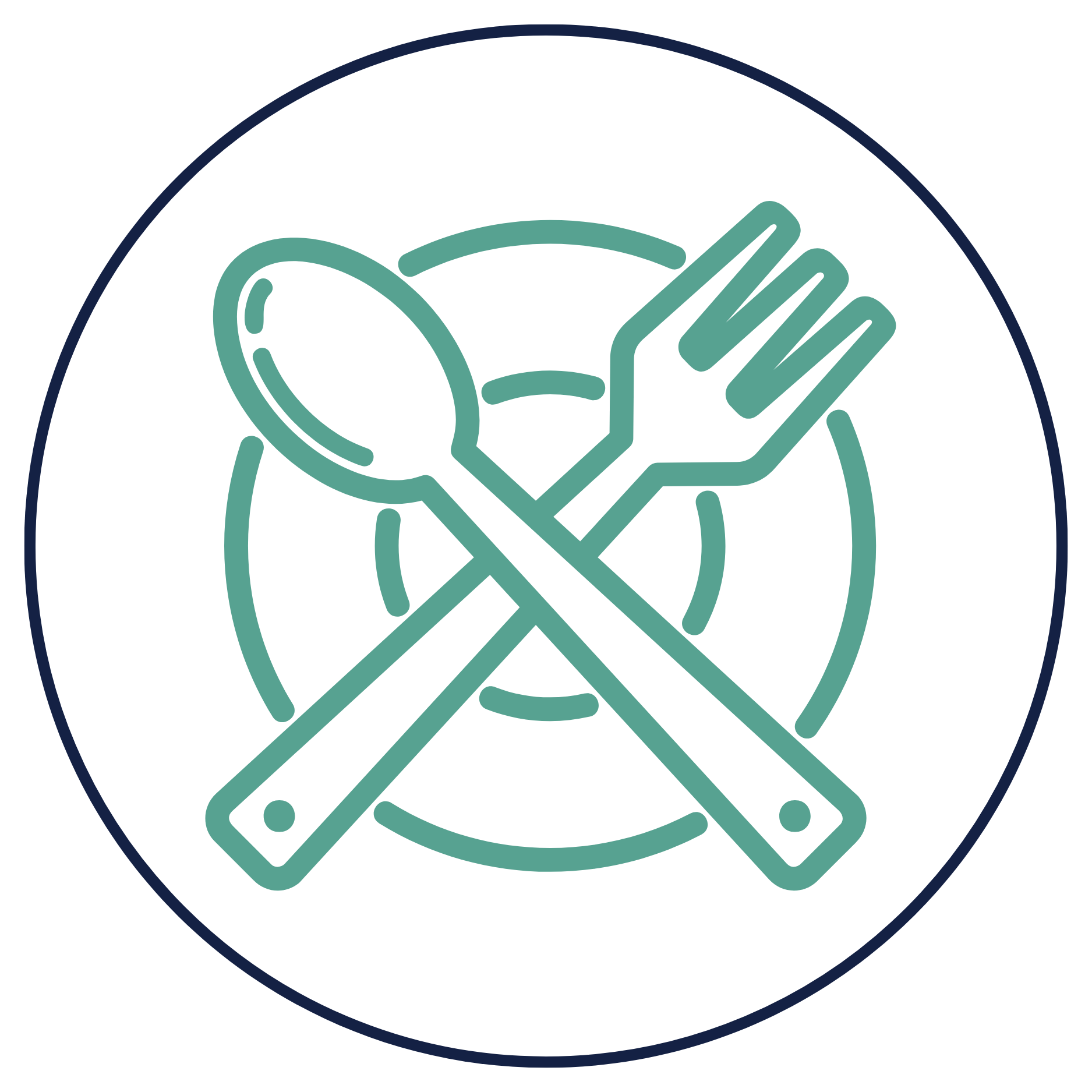 Icon of a fork and spoon crossed over a plate, indicating a food or dining area.