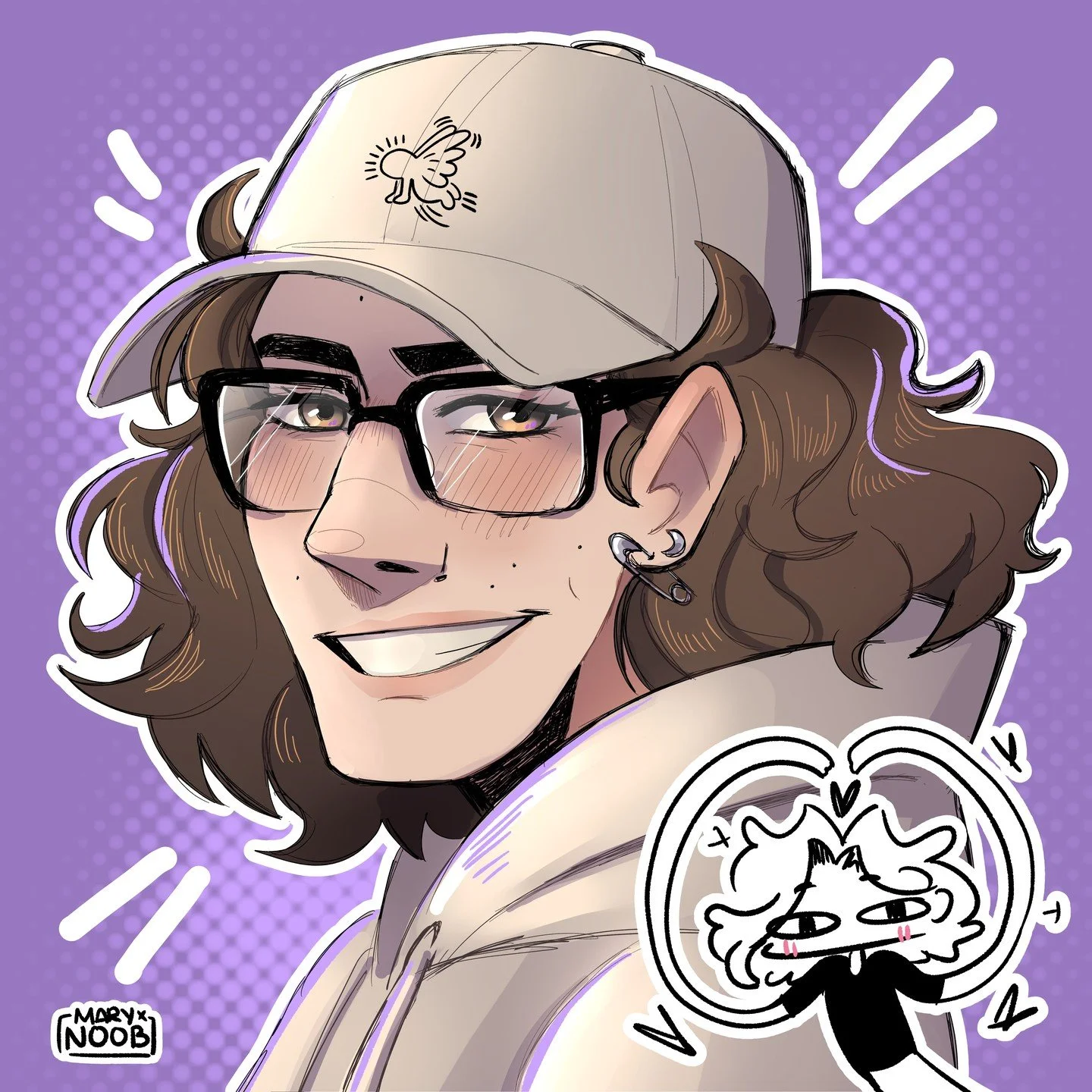 Actualizando mi skin m&aacute;s reciente! genuinamente este es mi outfit default la mayor parte de los d&iacute;as (m&aacute;s mis aud&iacute;fonos)
se me hace muy chistoso que cuando me pongo la gorra, dos mechones se acomodan como si fueran cuernit