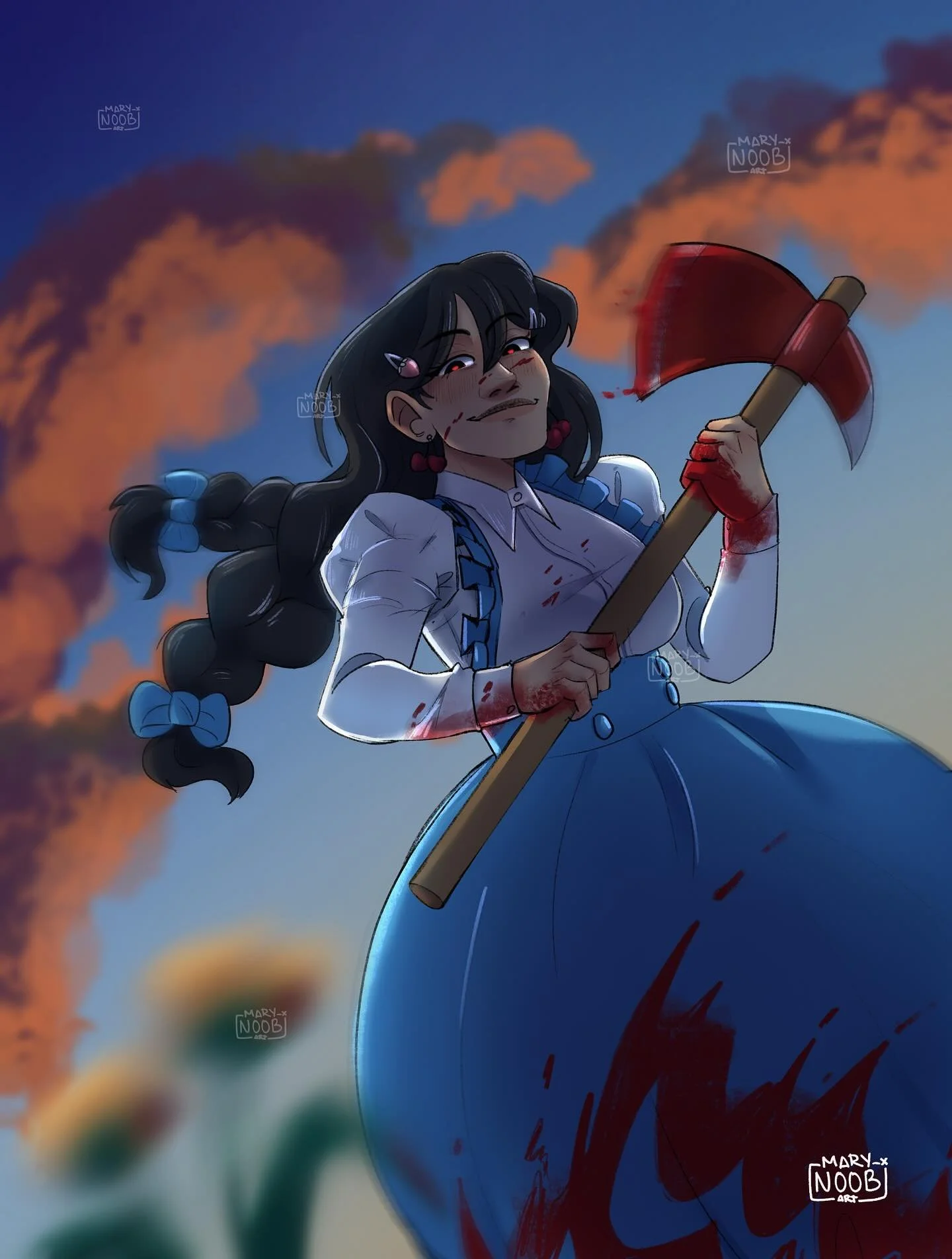 just a girl with a hobby 💙🔪
.
.
.
.
.
#myart #oc #procreate #ilustracion #digitalart