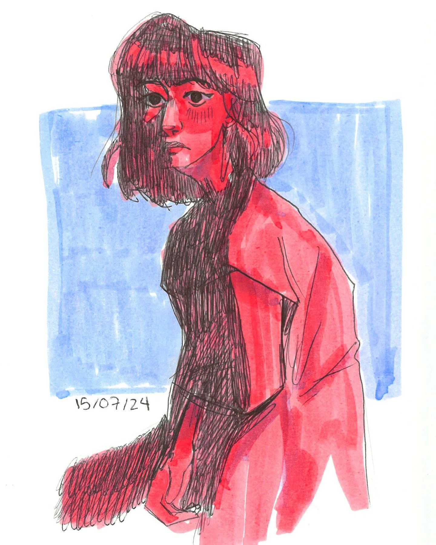 ay amixes c&oacute;mo ven que el otro d&iacute;a fui a la biblioteca y me aloqu&eacute; con el esc&aacute;ner jajajaja

tengo digitalizadas varias p&aacute;ginas que me gustaron de mi sketchbook actual, esta siendo una de ellas. Seg&uacute;n recuerdo