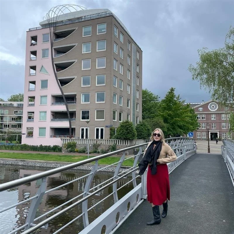 Strolling through Amsterdam.