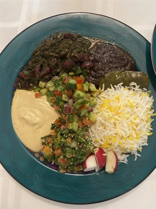 Plate of Persian food.