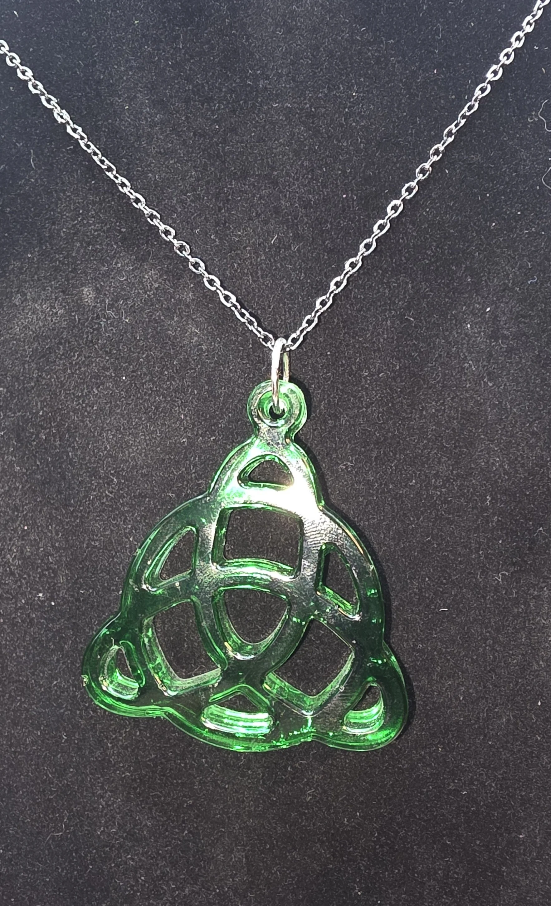 Green Resin Celtic Pendant Necklace