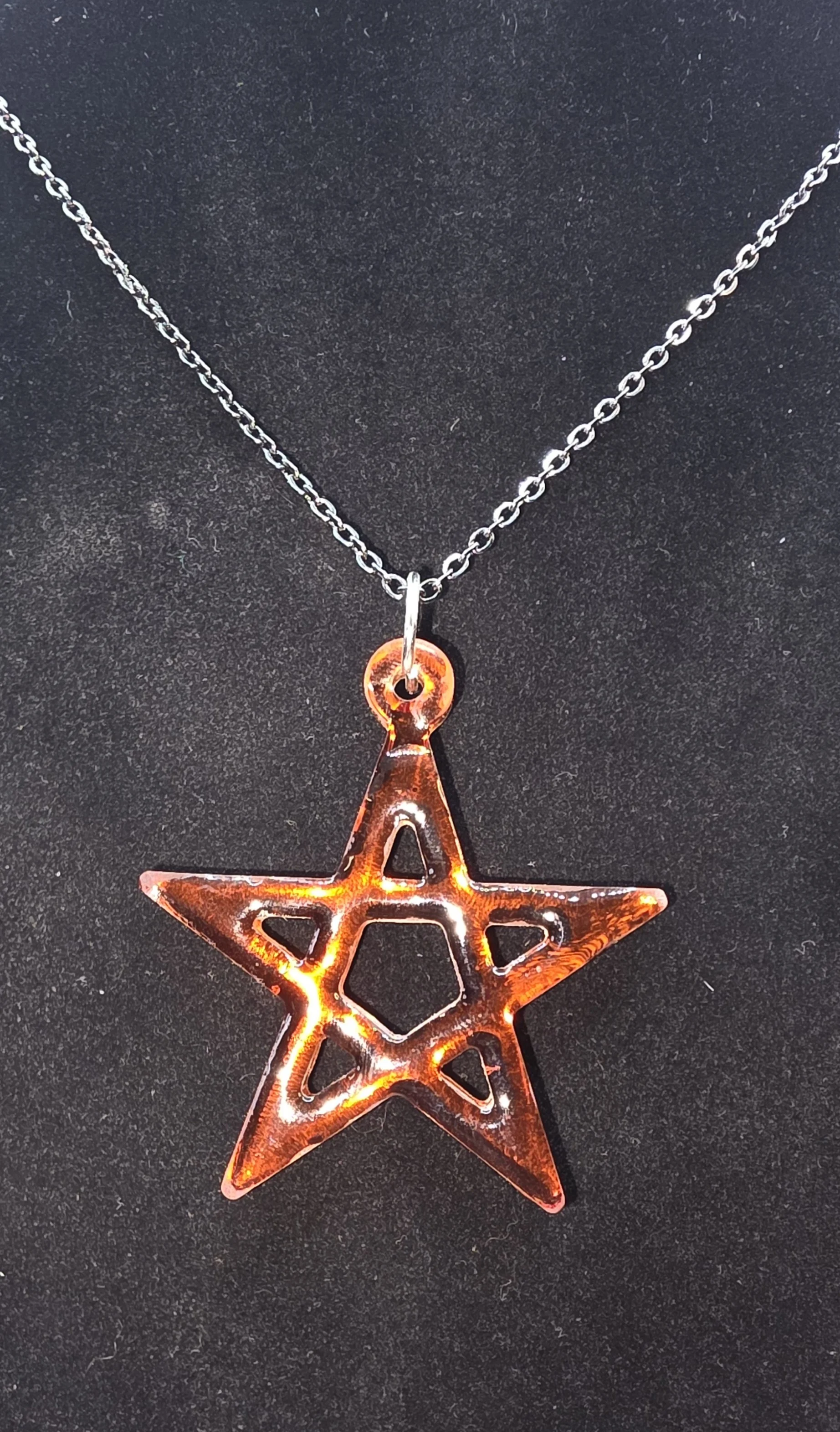 Radiant Orange Resin Star Necklace