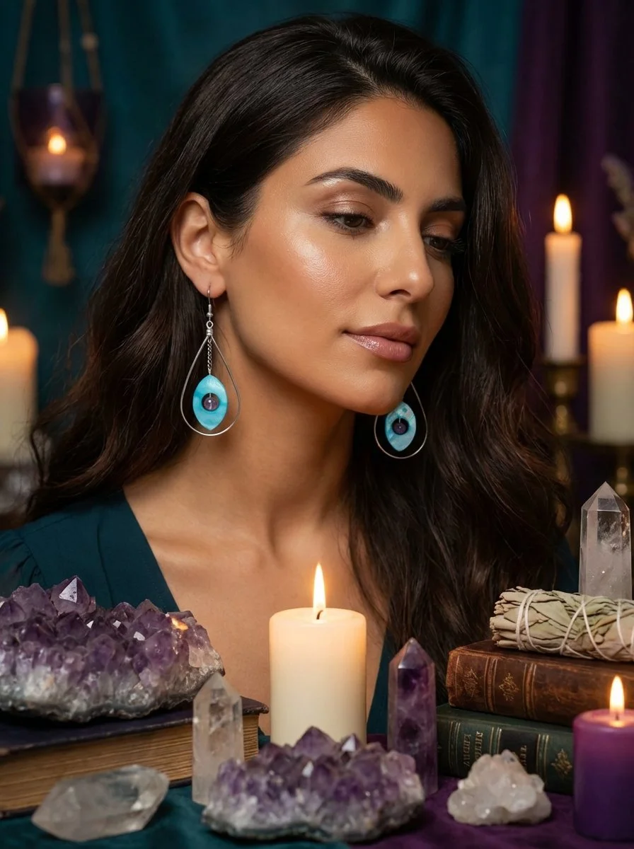 Two-Tone Amethyst Stone Earrings