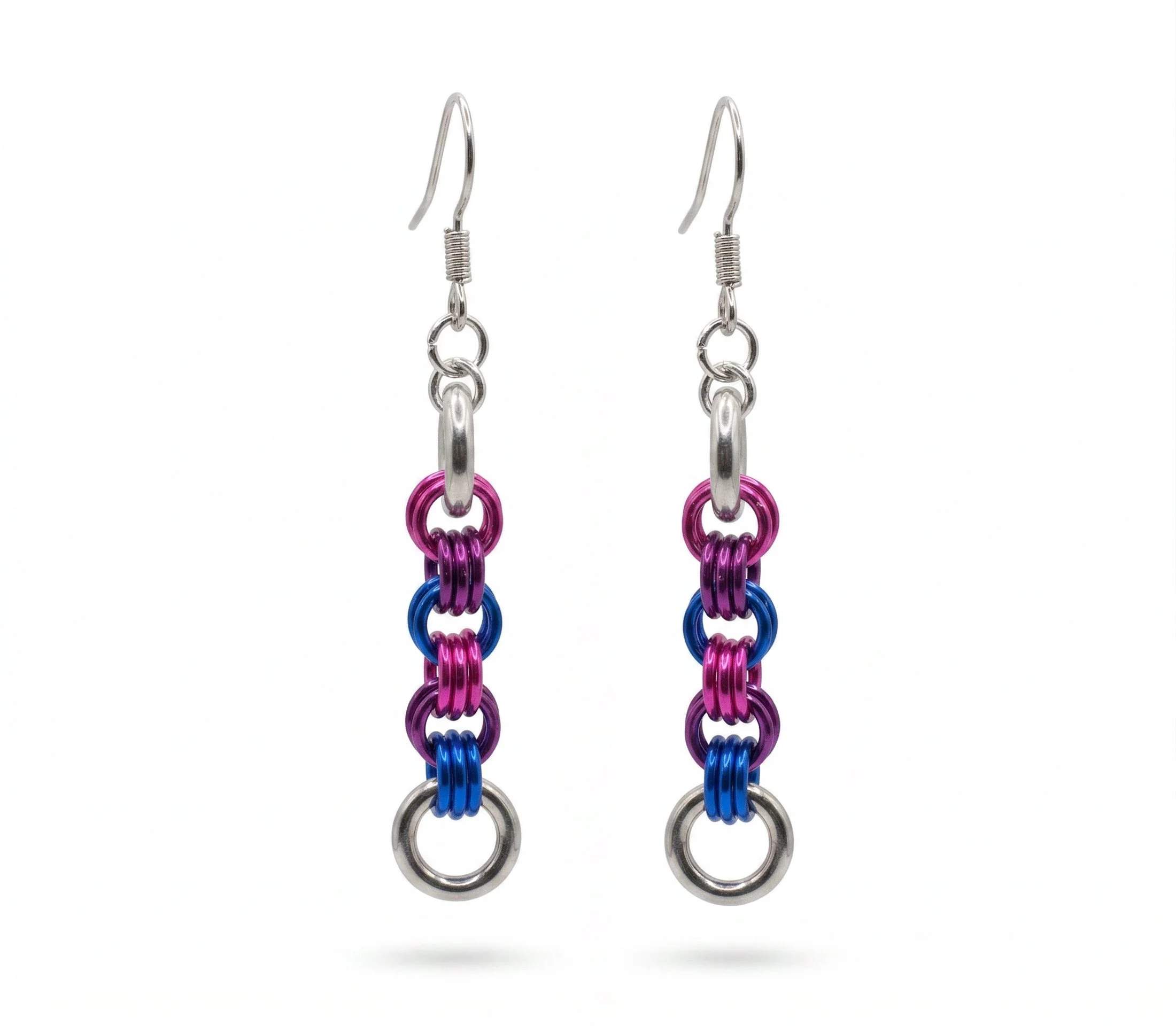 Bisexual Pride Chain Earrings